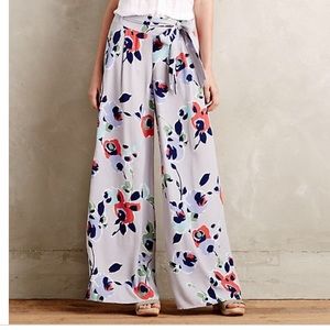 Anthropologie wide leg floral pants